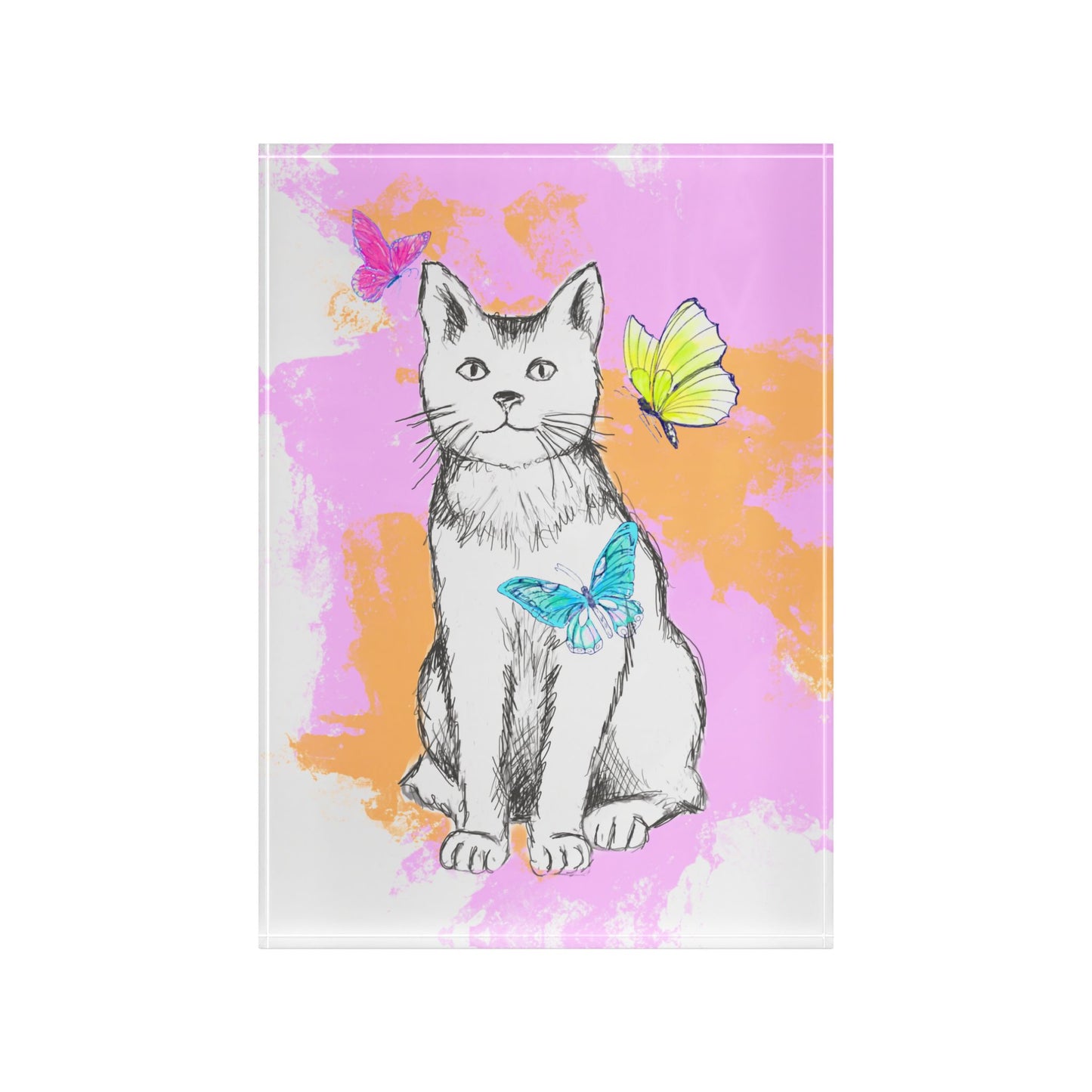 Kitty Flutter Acrylic Block