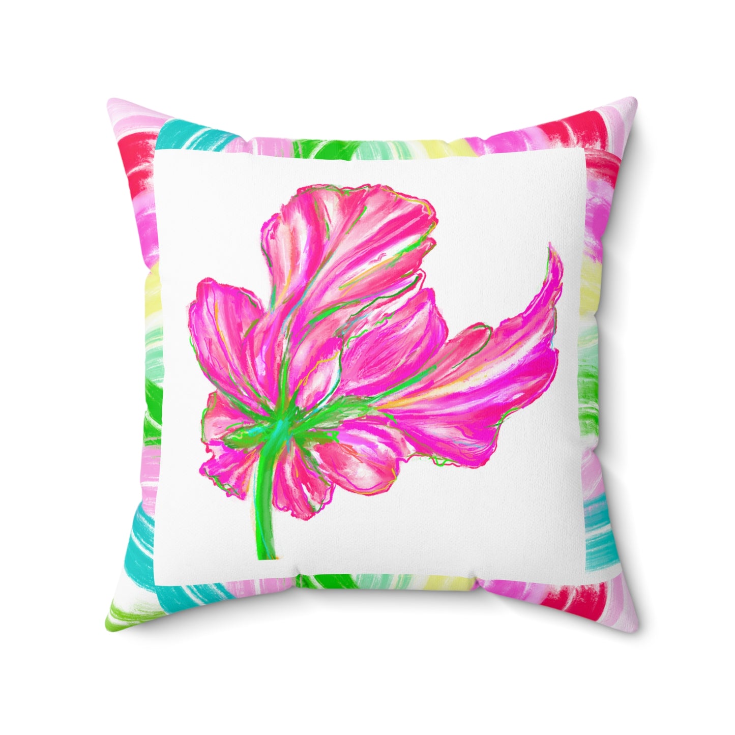 Mega Dot Polyester Square Pillow Do not be wise in your own eyes Tulip
