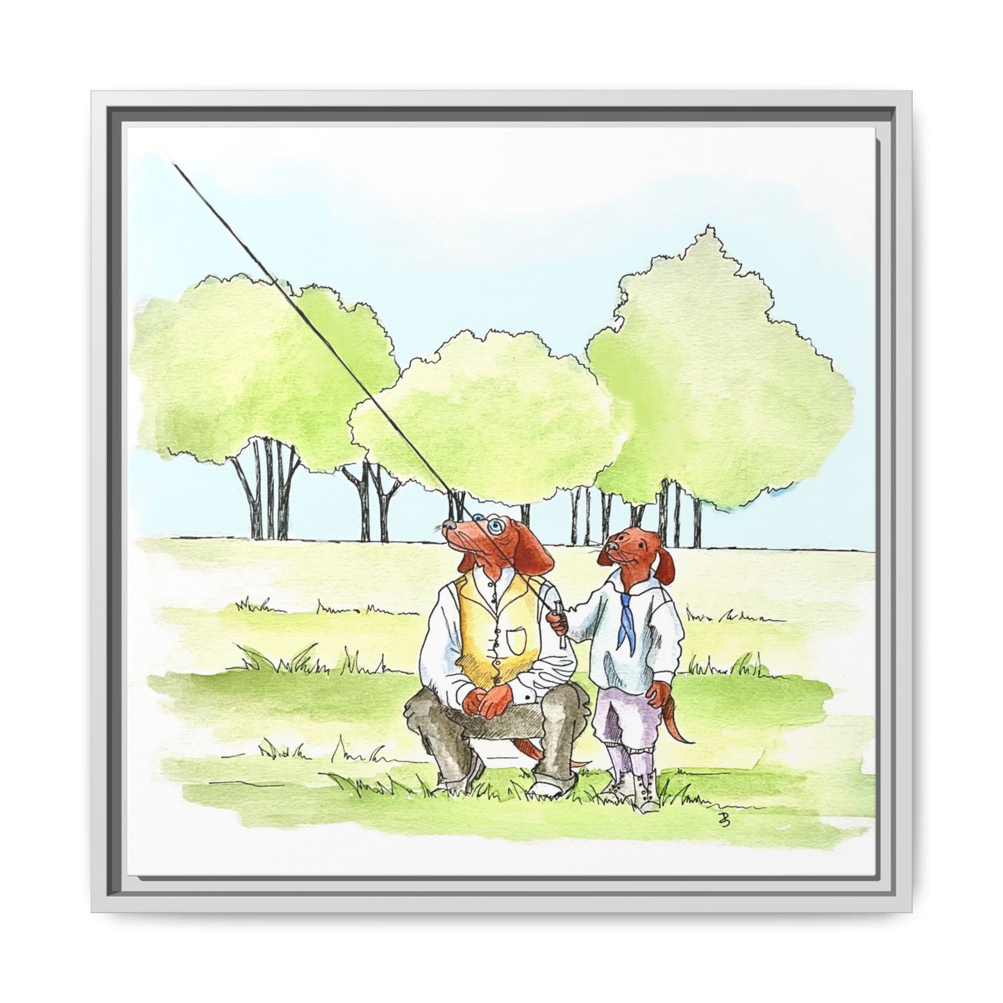 Dogi Fun Matte Canvas Framed