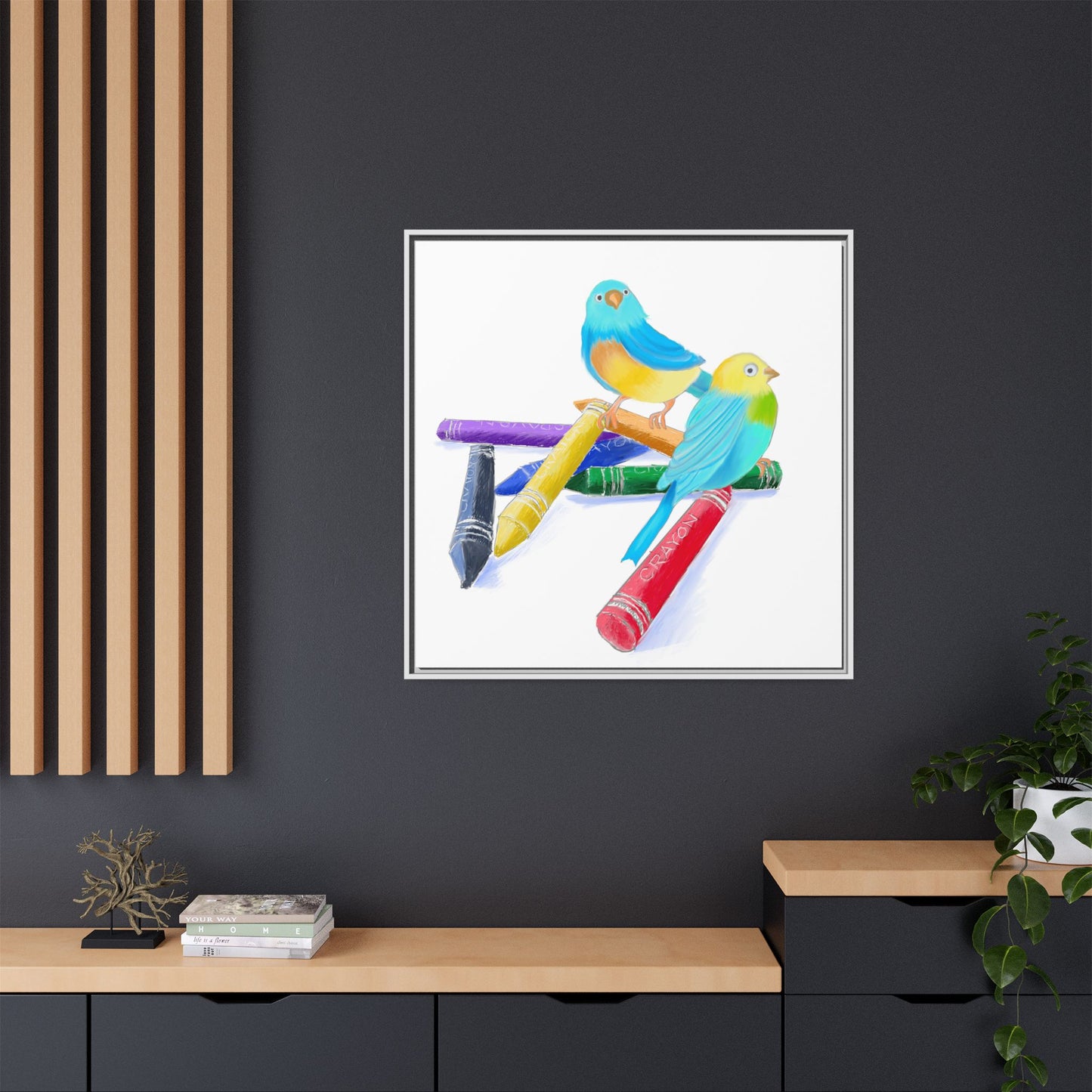 Jolly Birds Matte Canvas Framed