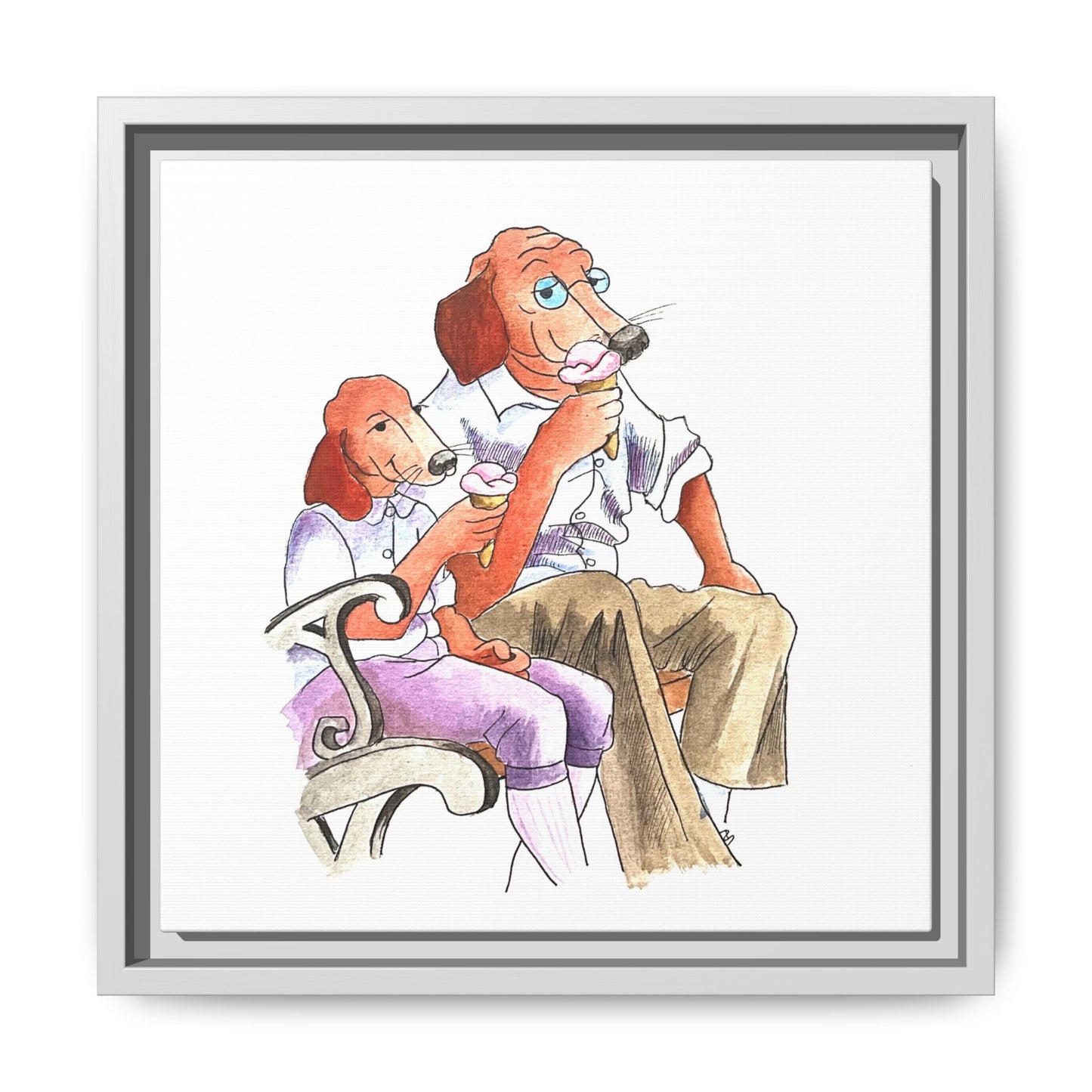 Dogi Fun Matte Canvas Framed