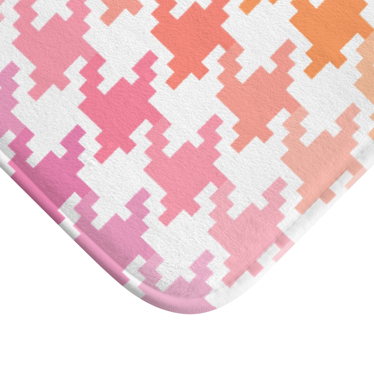 Bath Mats Houndstooth Fun Pink/Orange