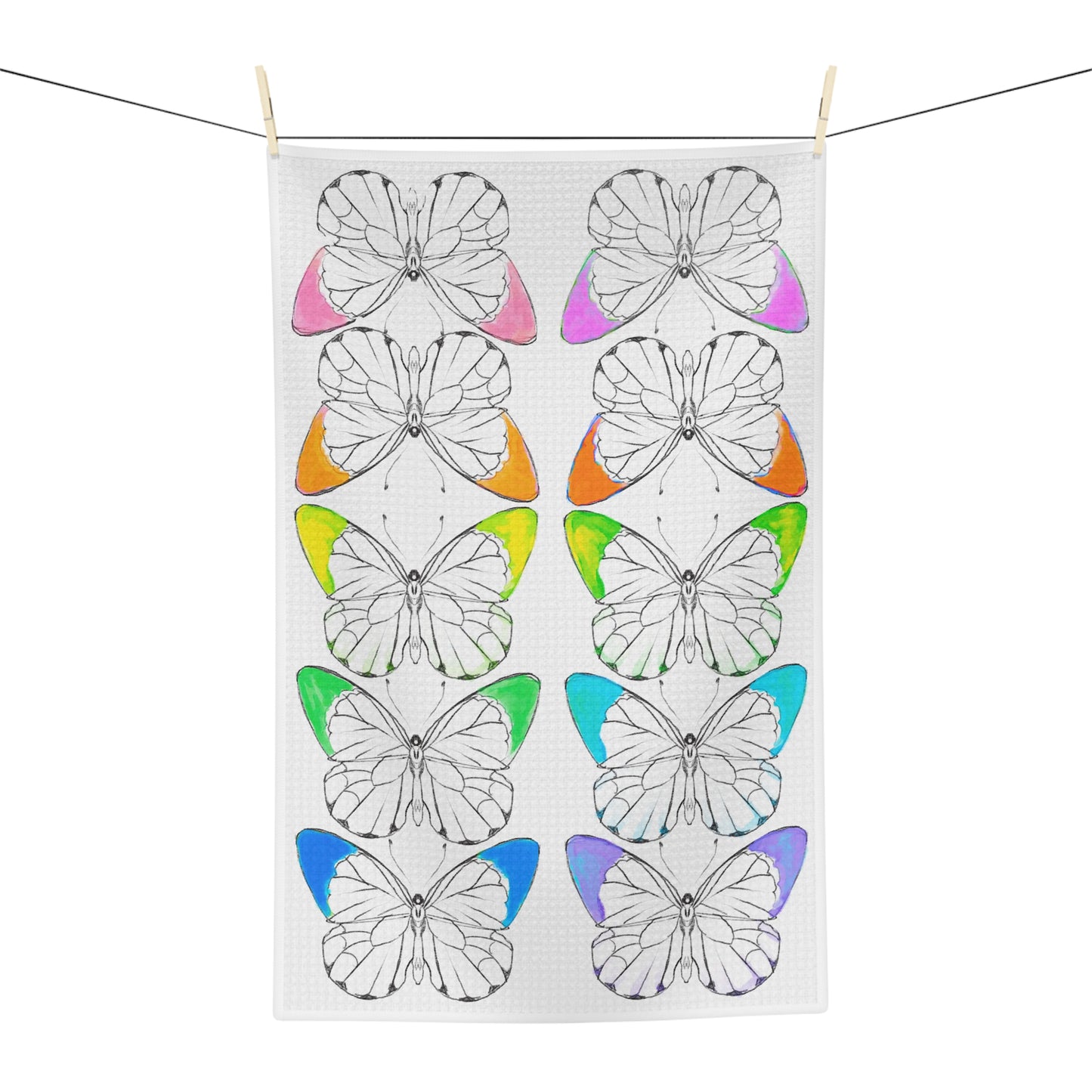 Dish Towels Microfiber Rainbow Butterflies
