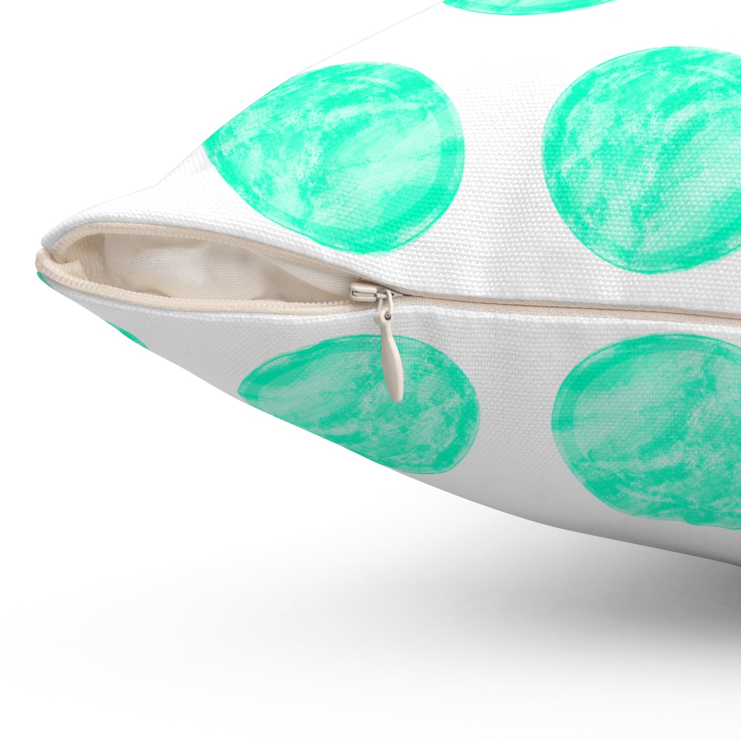 Polka Dot Palette Polyester Square Pillow Aqua