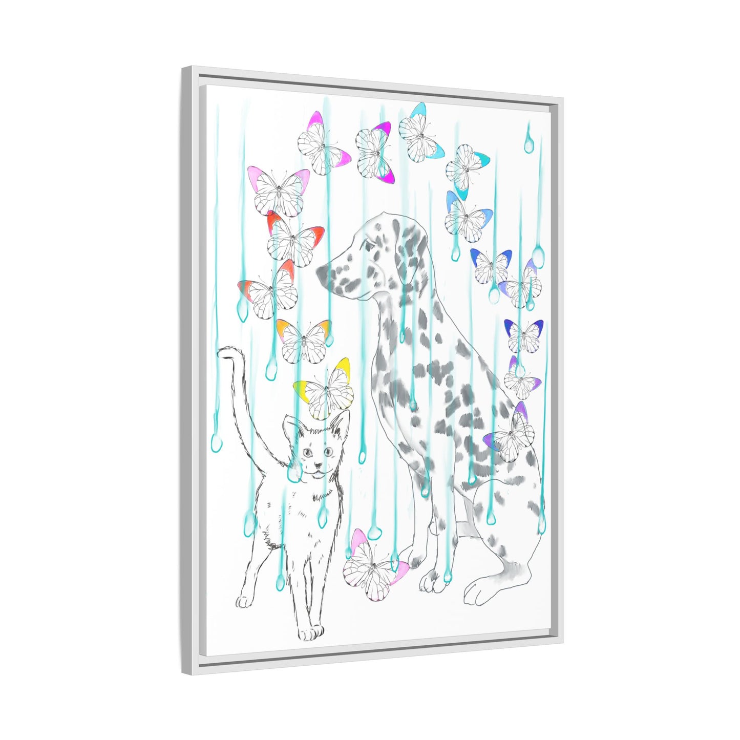 Butterfly Chroma Rain and Shine Matte Canvas, Framed (White)