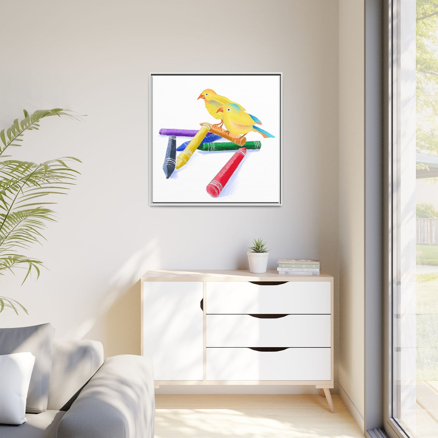 Jolly Birds Matte Canvas Framed