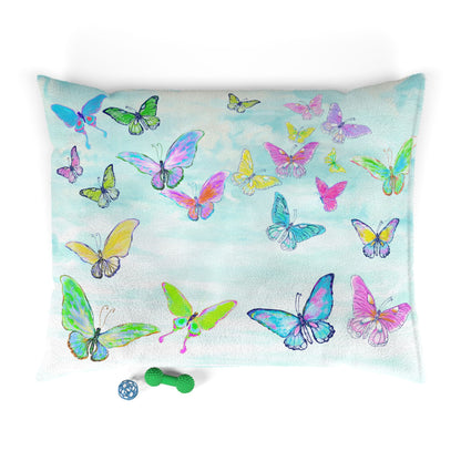 Dogi Butterfly Flutter Pet Bed Colorful Butterflies Aqua Sky