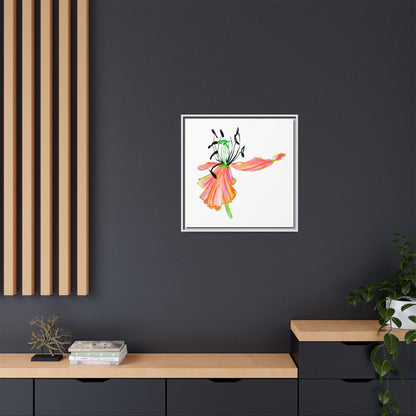 Dancing Tulips Matte Canvas, Framed (Multi-color) Orange