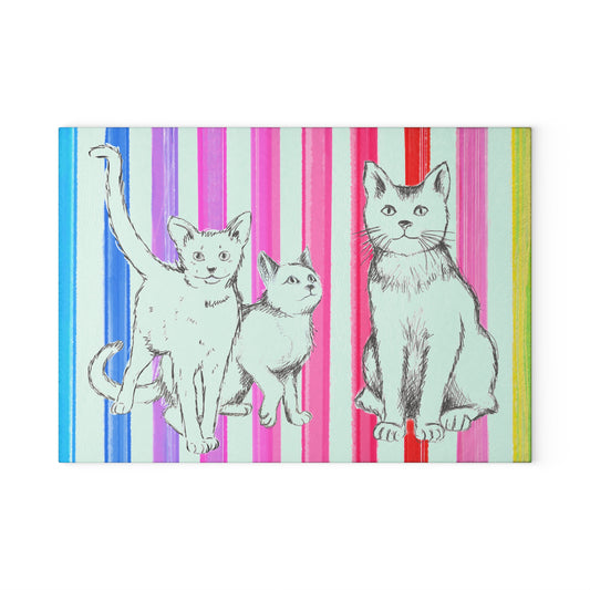 Kitty Fun Glass Cutting Board
