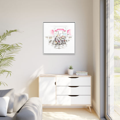 Kitty Fun Matte Canvas Framed
