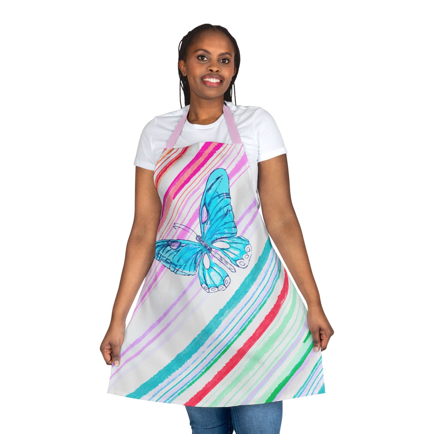 Aprons Butterfly Diagonal Stripes