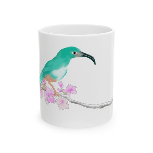 Jolly Birds Ceramic Mug, (11oz, 15oz), Emerald Green