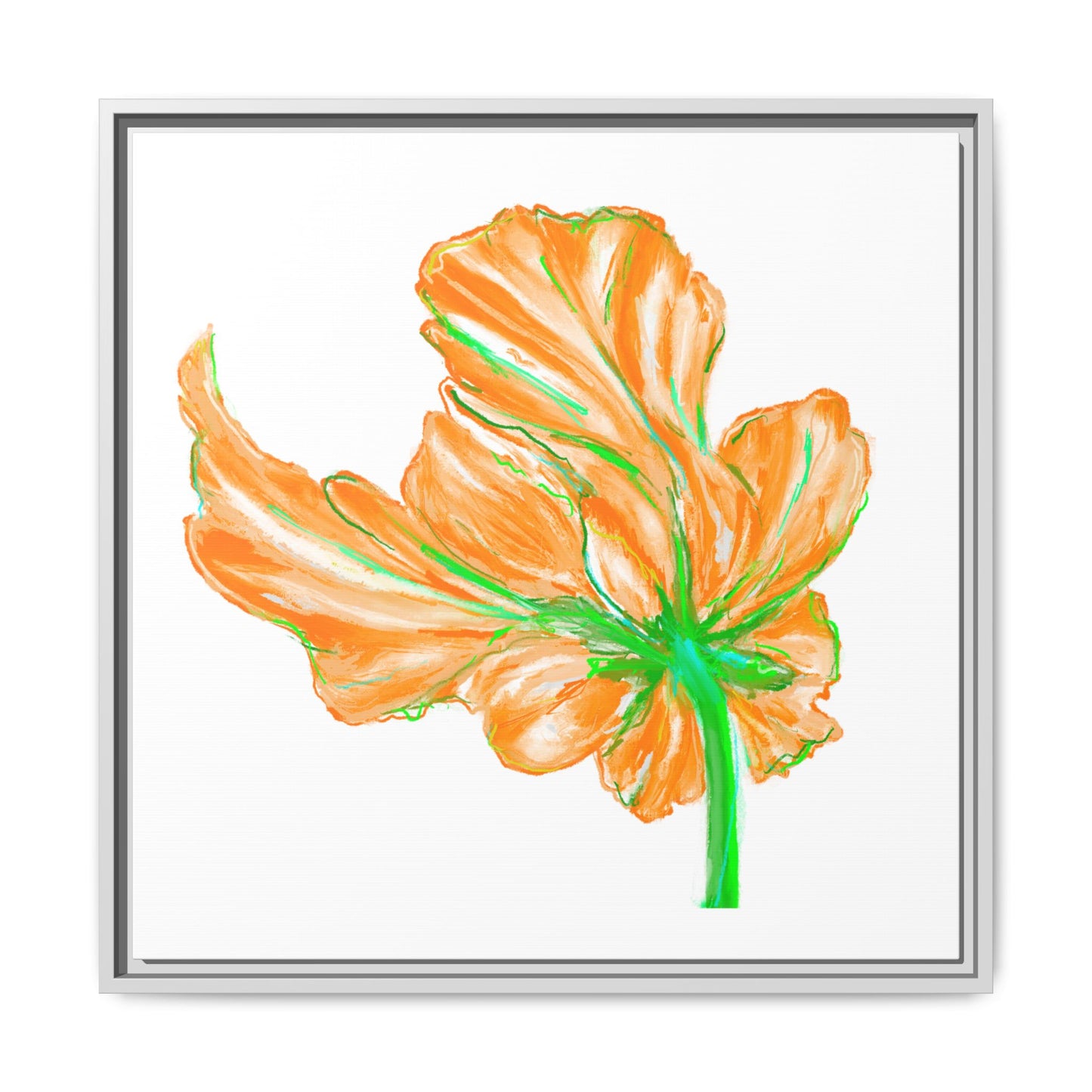 Dancing Tulips Matte Canvas, Framed (Multi-color) Orange