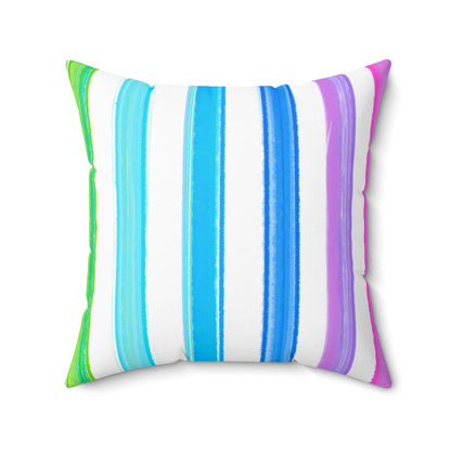 Square Pillow Watercolor Stripes