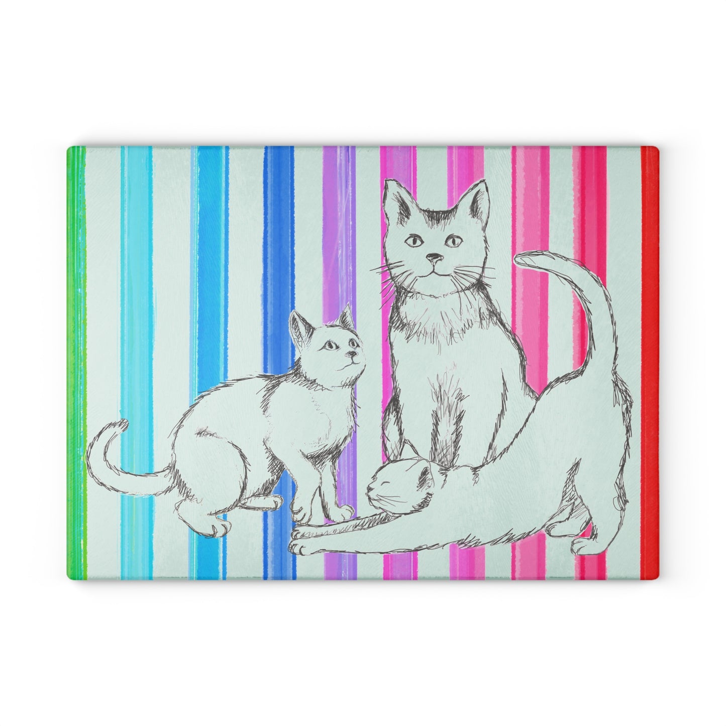 Kitty Fun Glass Cutting Board