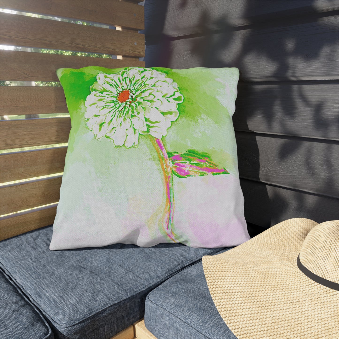 Outdoor Pillows Abstract Zinnia Color Story