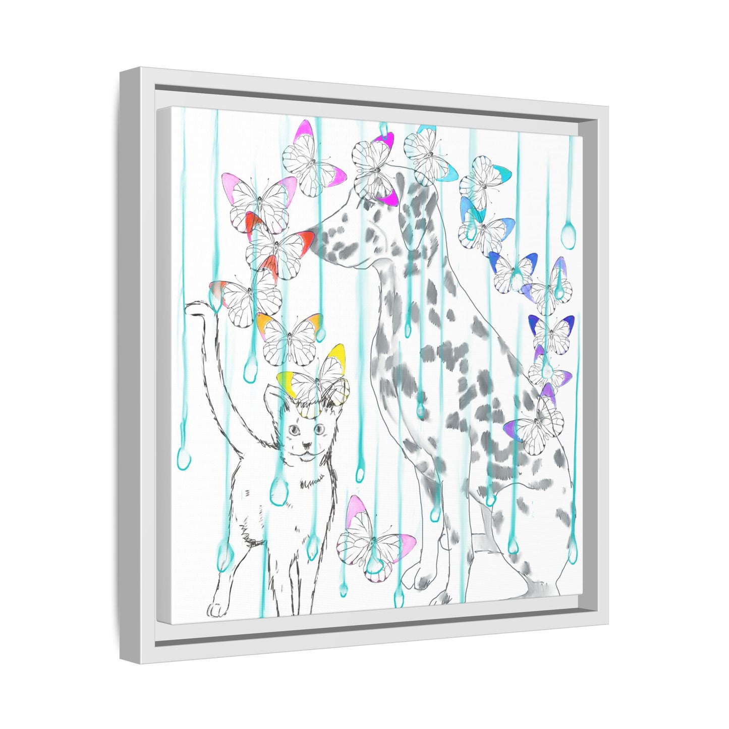 Butterfly Chroma Rain and Shine Matte Canvas, Framed (White)