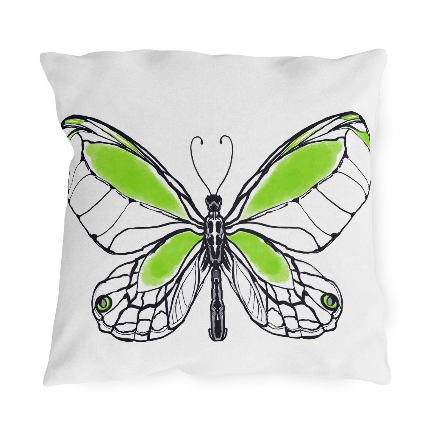 Outdoor Pillows Lulu Butterflies Green