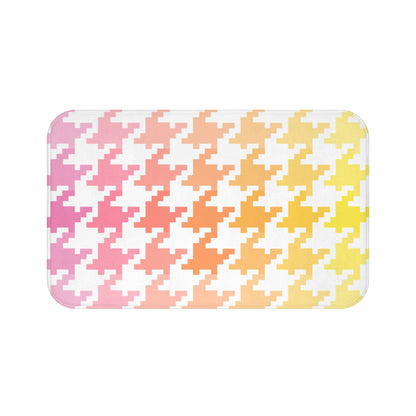 Bath Mats Houndstooth Fun Pink/Orange