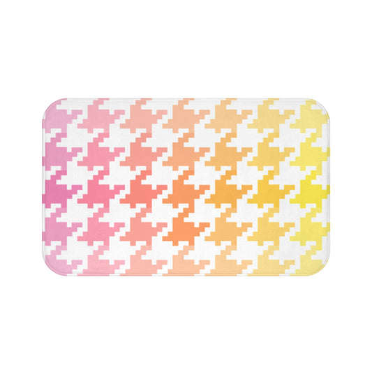 Bath Mats Houndstooth Fun Pink/Orange