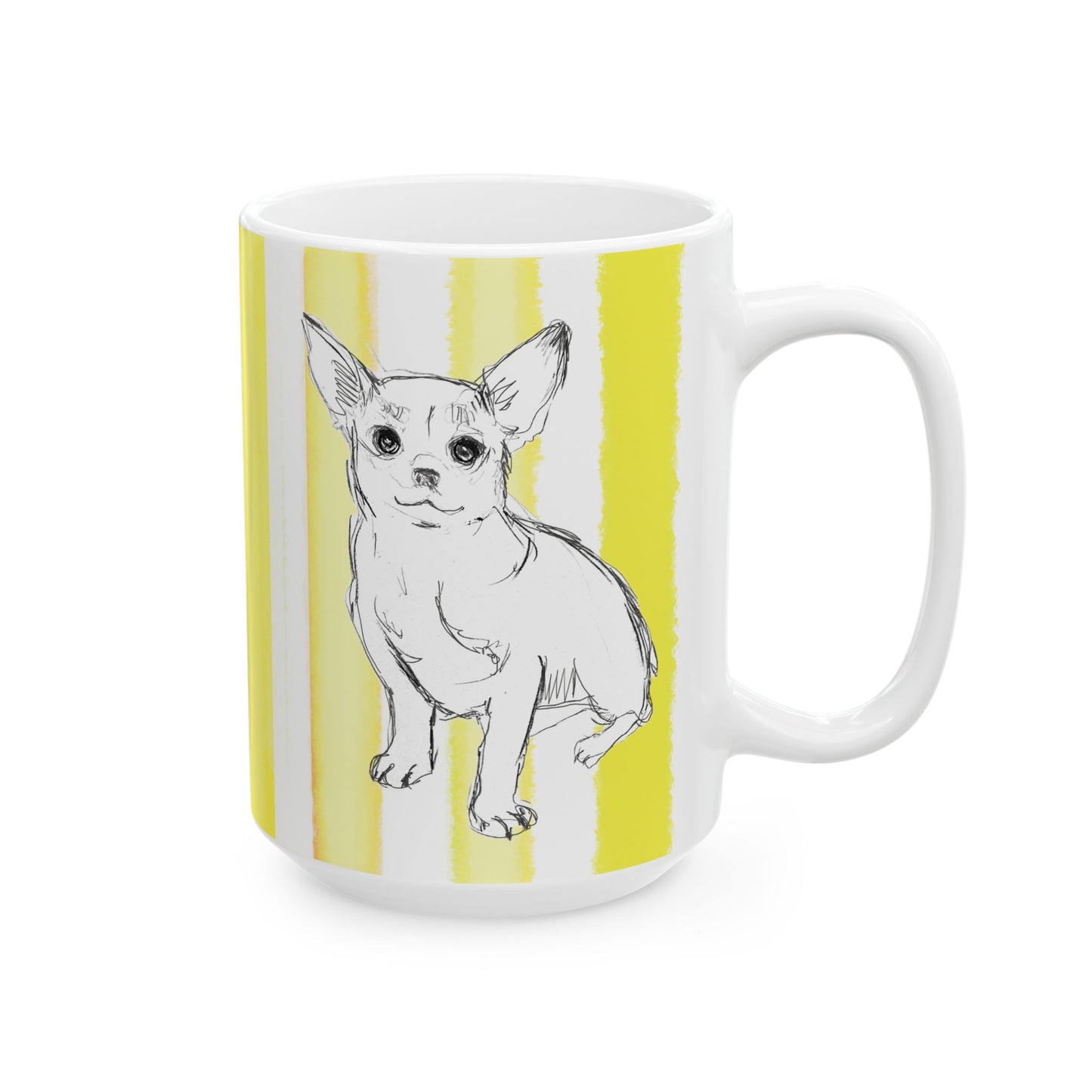 Dogi Fun Mug with Yellow Stripes
