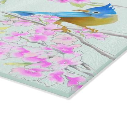 Cherry Chirp Glass Cutting Board