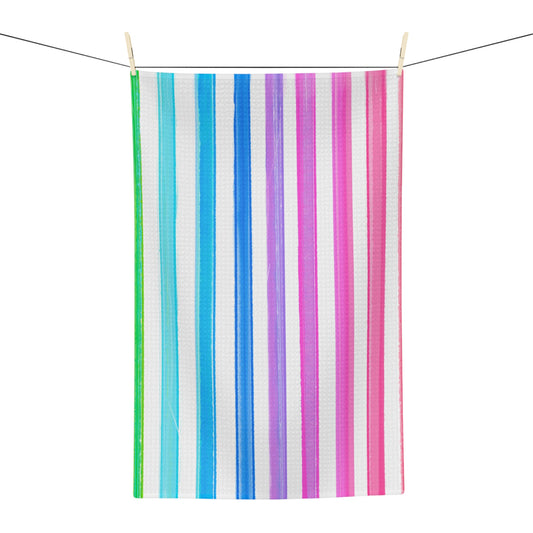 Watercolor Stripes Tea Towel