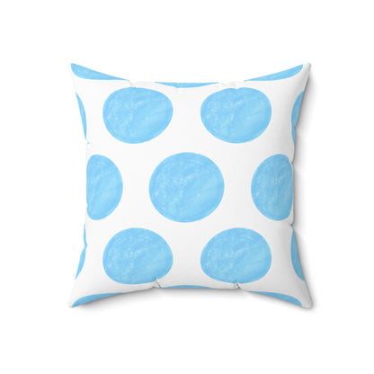 Polka Dot Palette Polyester Square Pillow light blue "Sola Scriptura..."