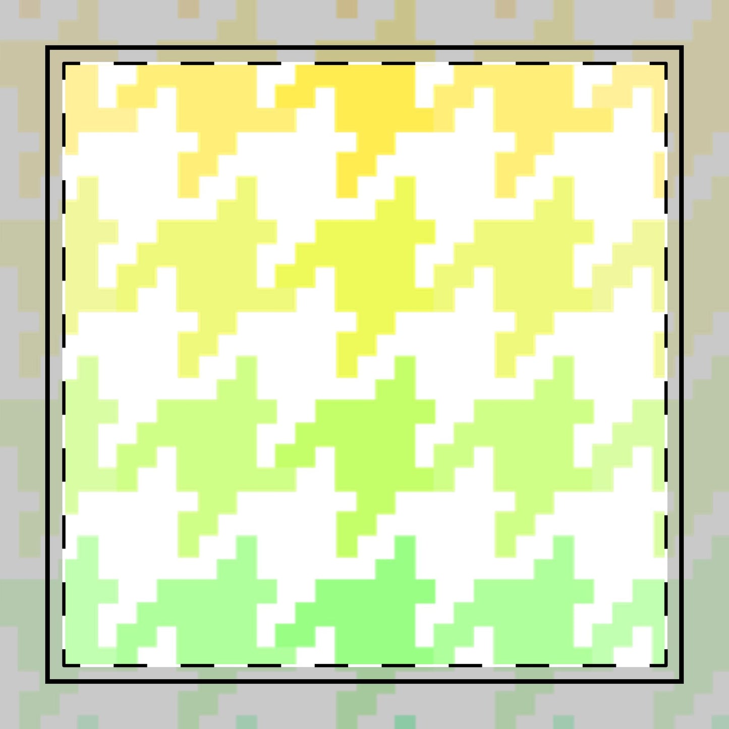 Houndstooth Fun Cotton Twill Napkin yellow/green. Creamy White Background