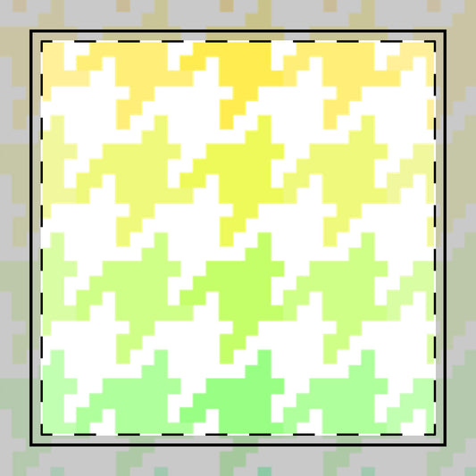 Houndstooth Fun Cotton Twill Napkin yellow/green. Creamy White Background