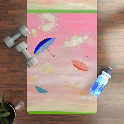 Rubber Yoga Mat All About Watercolor Stripes