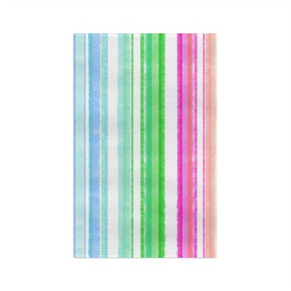 Watercolor Stripes Tea Towel