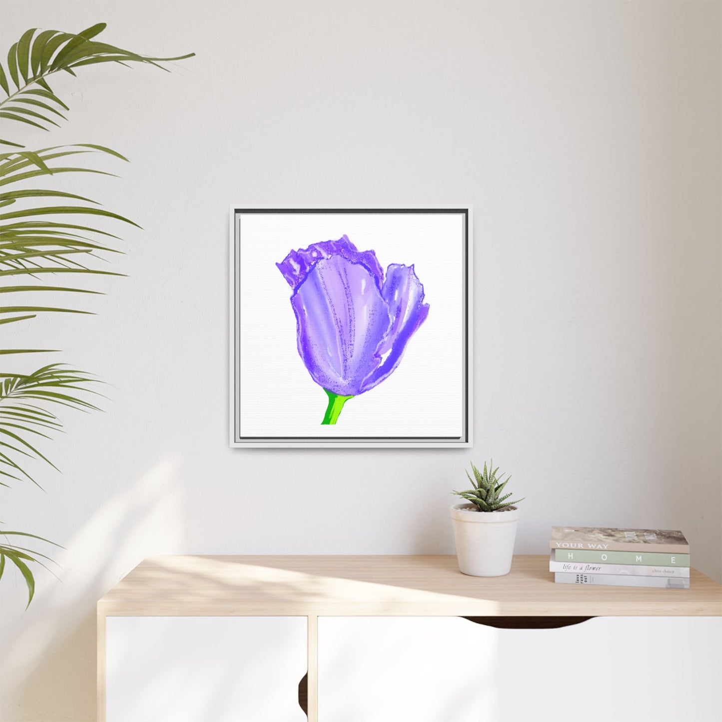 Dancing Tulips Matte Canvas, Framed (Multi-color) Purple