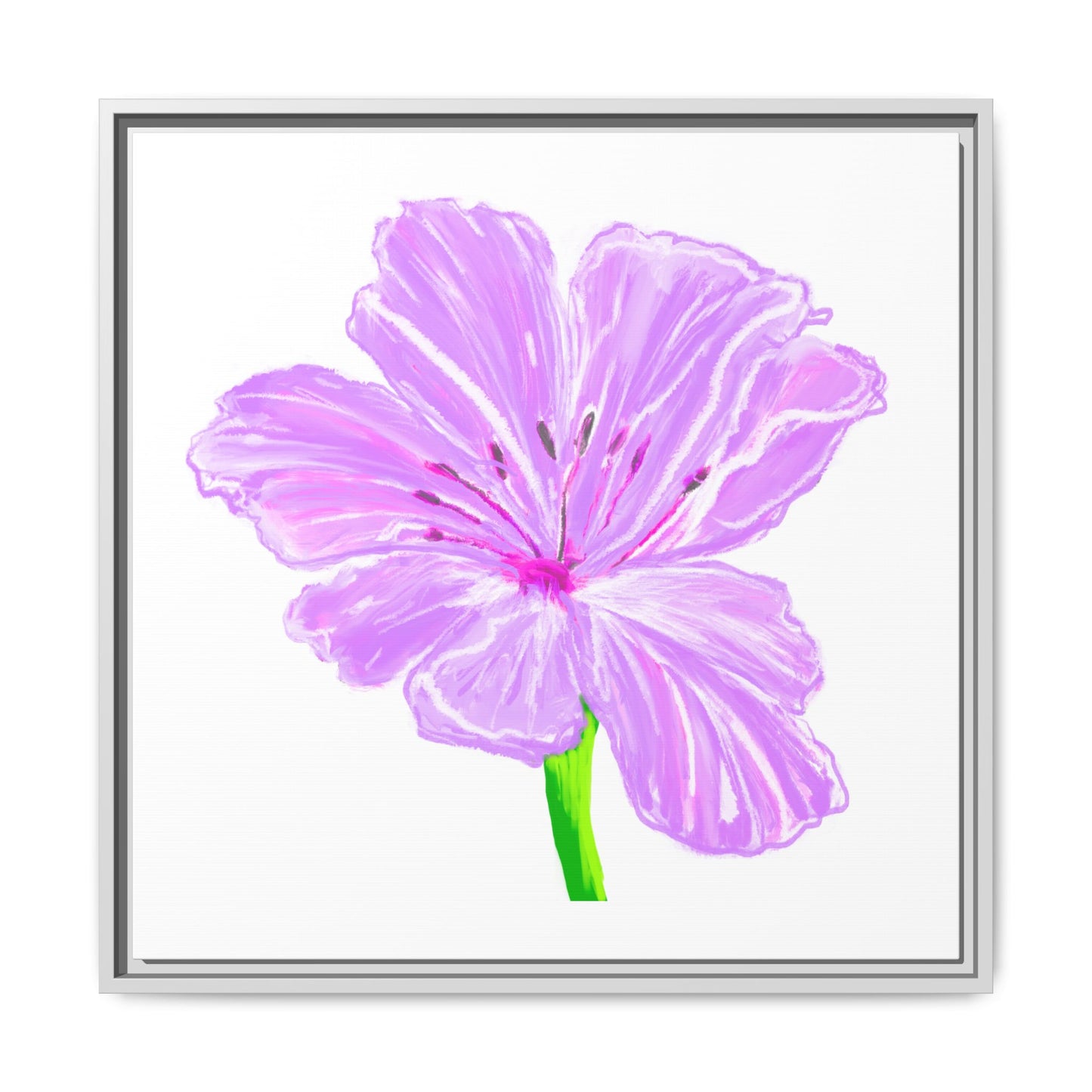 Dancing Tulips Matte Canvas, Framed Lilac
