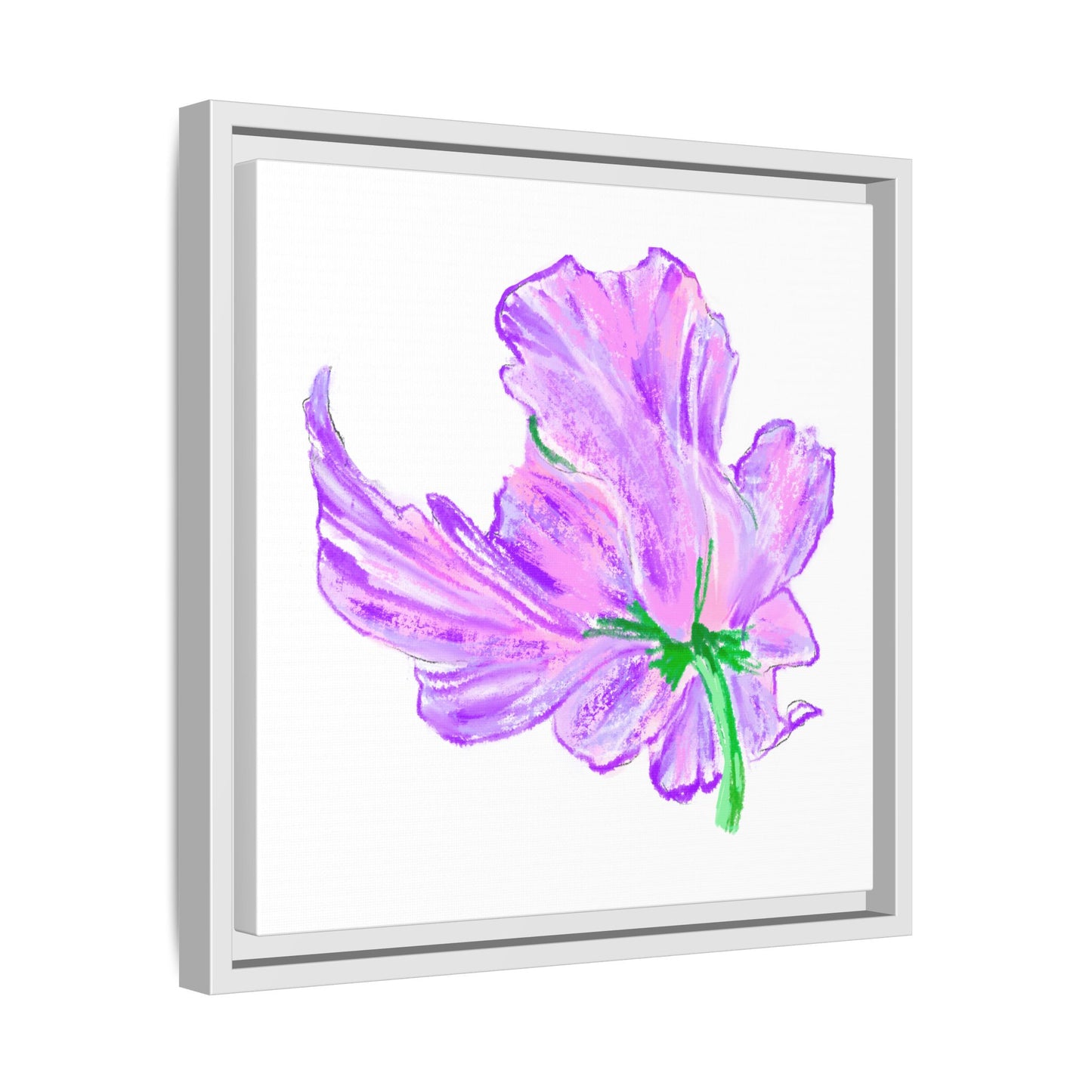 Dancing Tulips Matte Canvas, Framed (Multi-color) Lilac