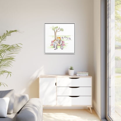Kitty Fun Matte Canvas Framed