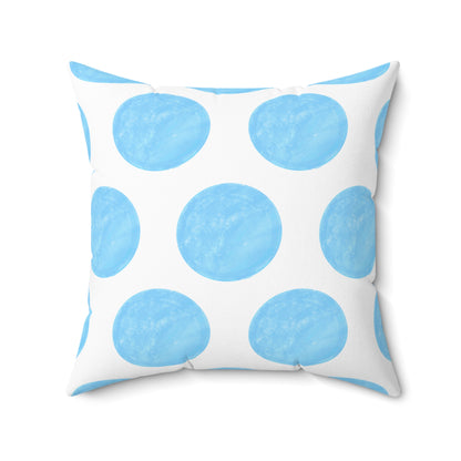 Polka Dot Palette Polyester Square Pillow light blue "Sola Scriptura..."