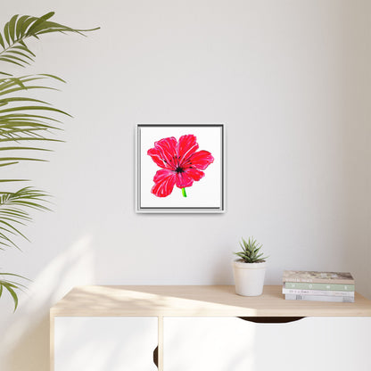 Dancing Tulips Matte Canvas, Framed  Red