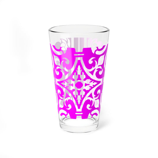Mixing Glass, 16oz Scrollwork Art