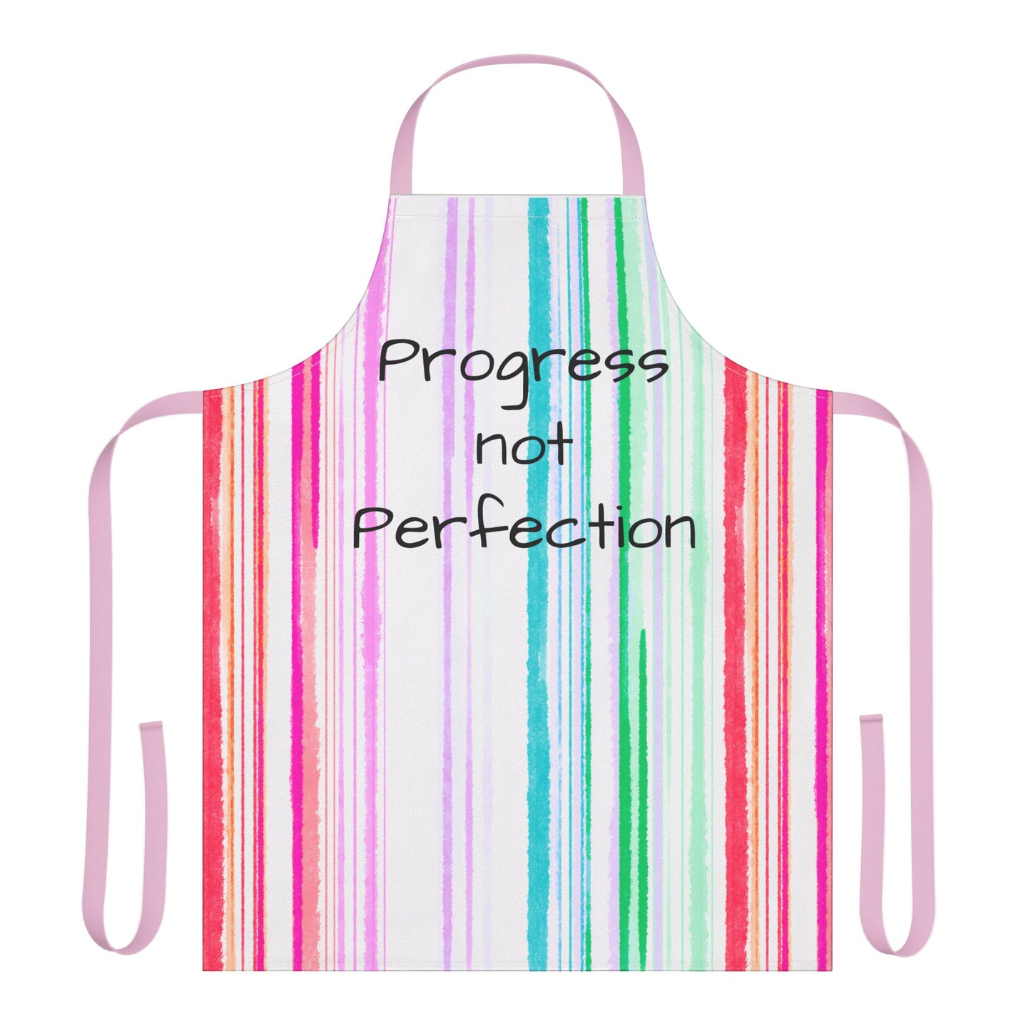 Watercolor Stripes Apron Progress not perfection