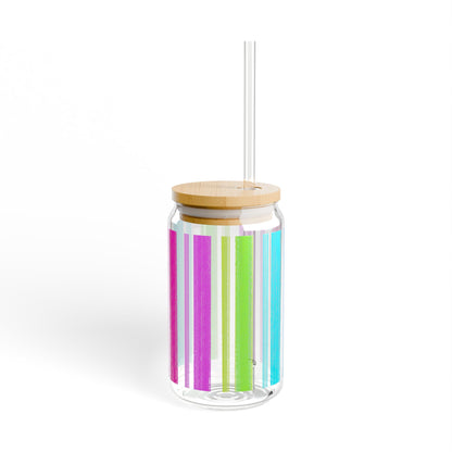 Butterfly Flutterstripe Sipper Glass, 16oz