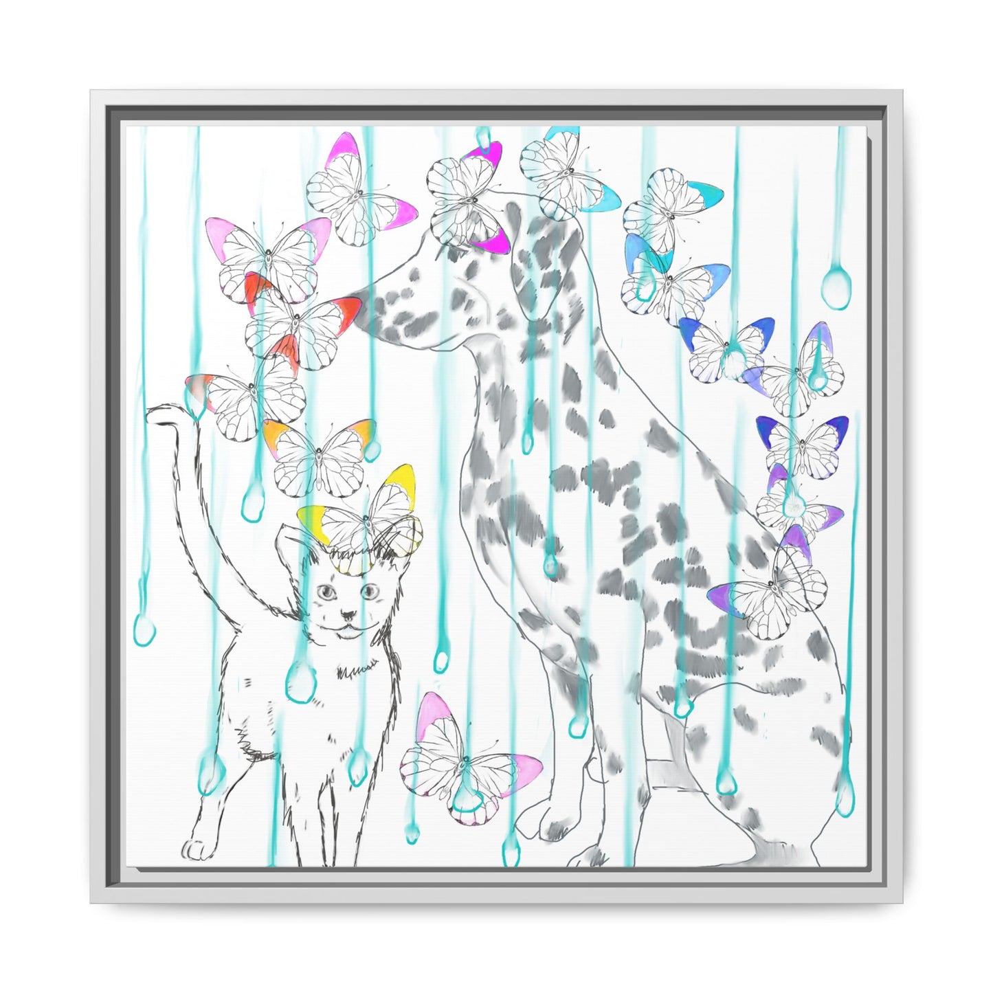 Butterfly Chroma Rain and Shine Matte Canvas, Framed (White)