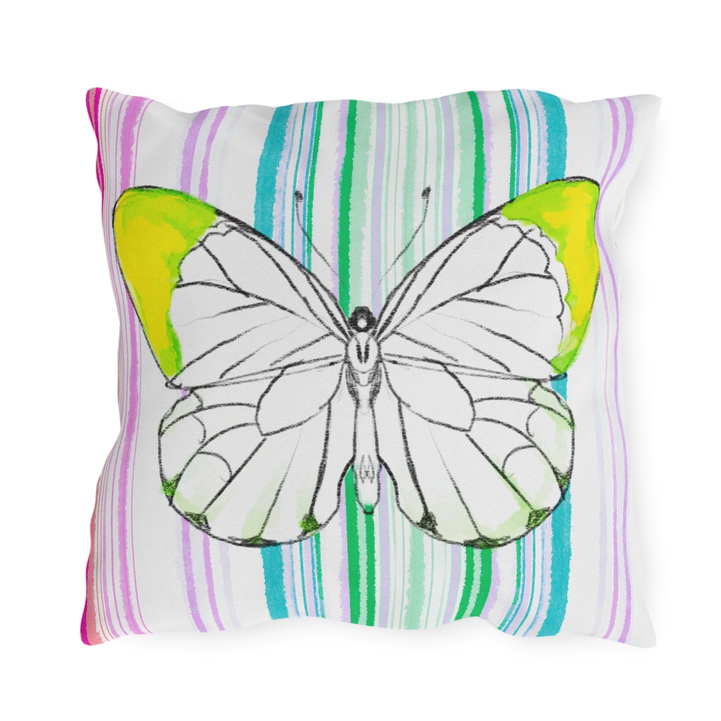 Pillows Outdoor Watercolor Butterfly Whimsy