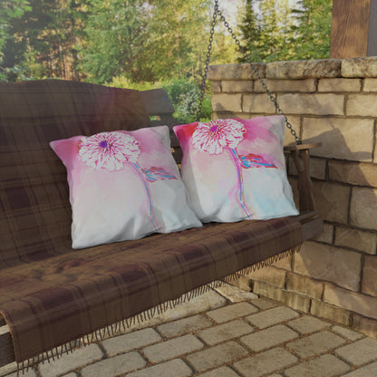Outdoor Pillows Abstract Zinnia Color Story