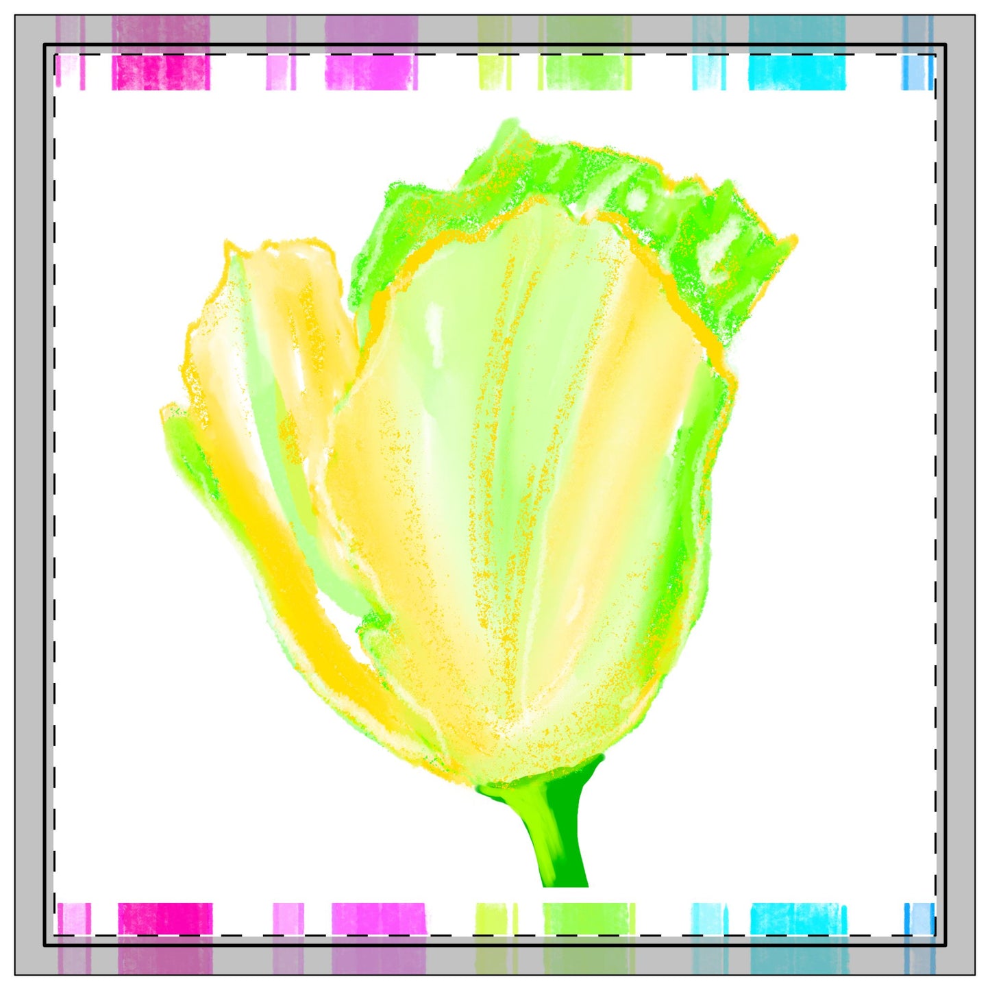 Vibrant Tulips Napkins, 4-set, Yellow
