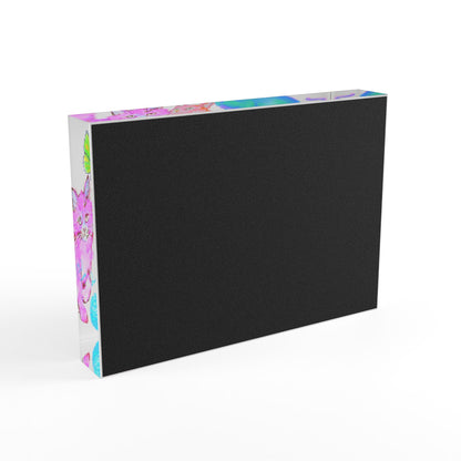 Colorful Cats & Dogs Acrylic Art Block Blue, Orange, and Pink