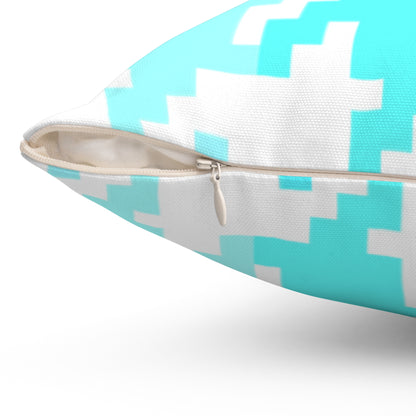 Hounds Tooth Fun Pillow Aqua