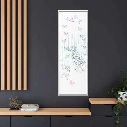 Butterfly Chroma Rain and Shine Matte Canvas, Framed (White)