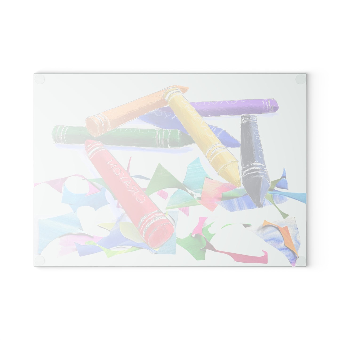 Glass Cutting Board Crayon Cut-Up