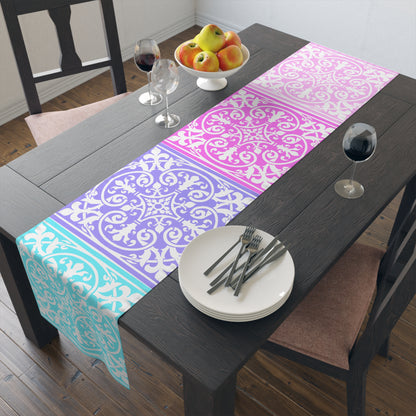 Table Runner Scroll Work Art (Cotton or Poly)